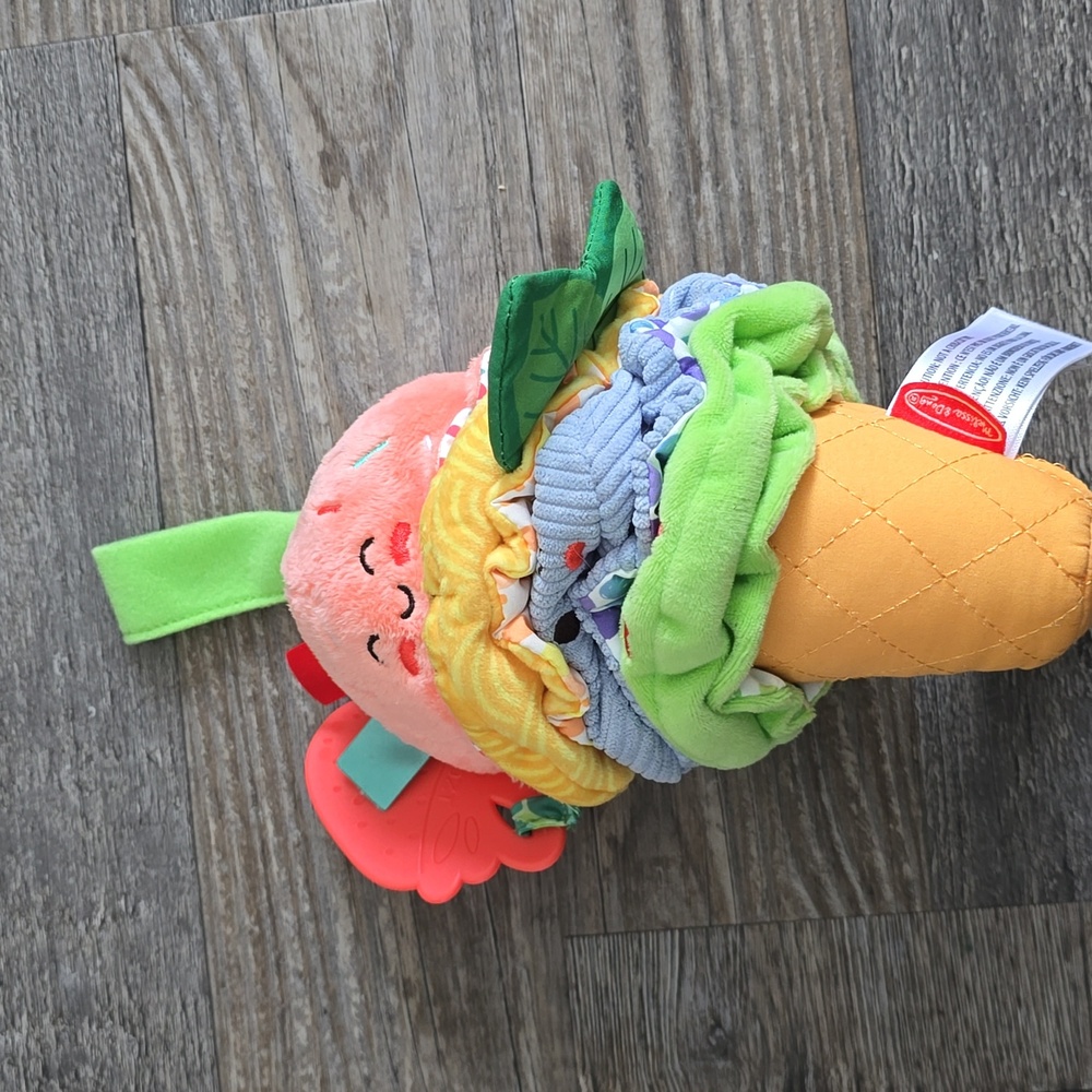 Melissa & Doug Ice Cream Cone Plush Toy - Orange and Green - Picture 2 of 7